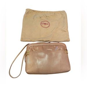 Chloe Vintage Tan Lizard Crossbody